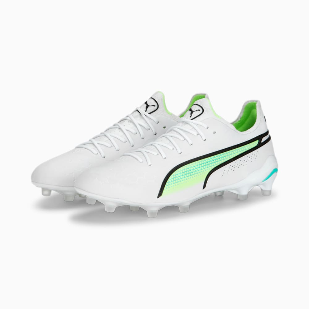 Chuteira Campo Puma King Ultimate Branca & Verde