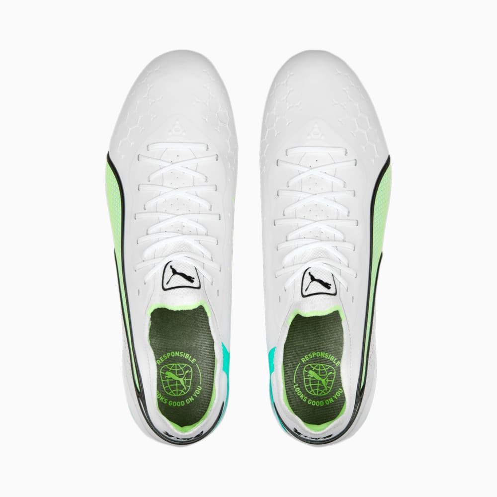 Chuteira Campo Puma King Ultimate Branca & Verde