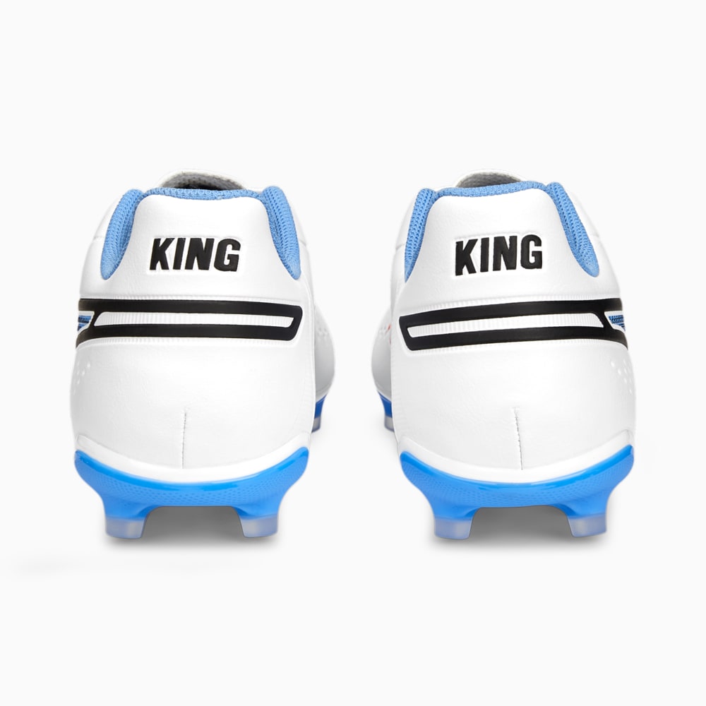Chuteira Campo Puma King Match Branca & Azul