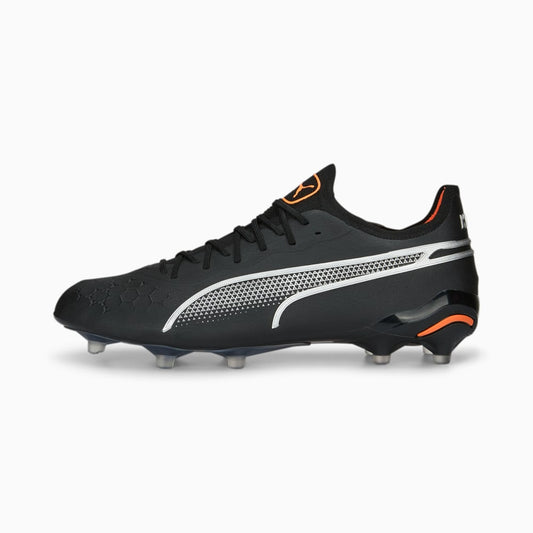 Chuteira Campo Puma King Ultimate Preta & Cinza